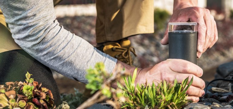 landscape lighting installation