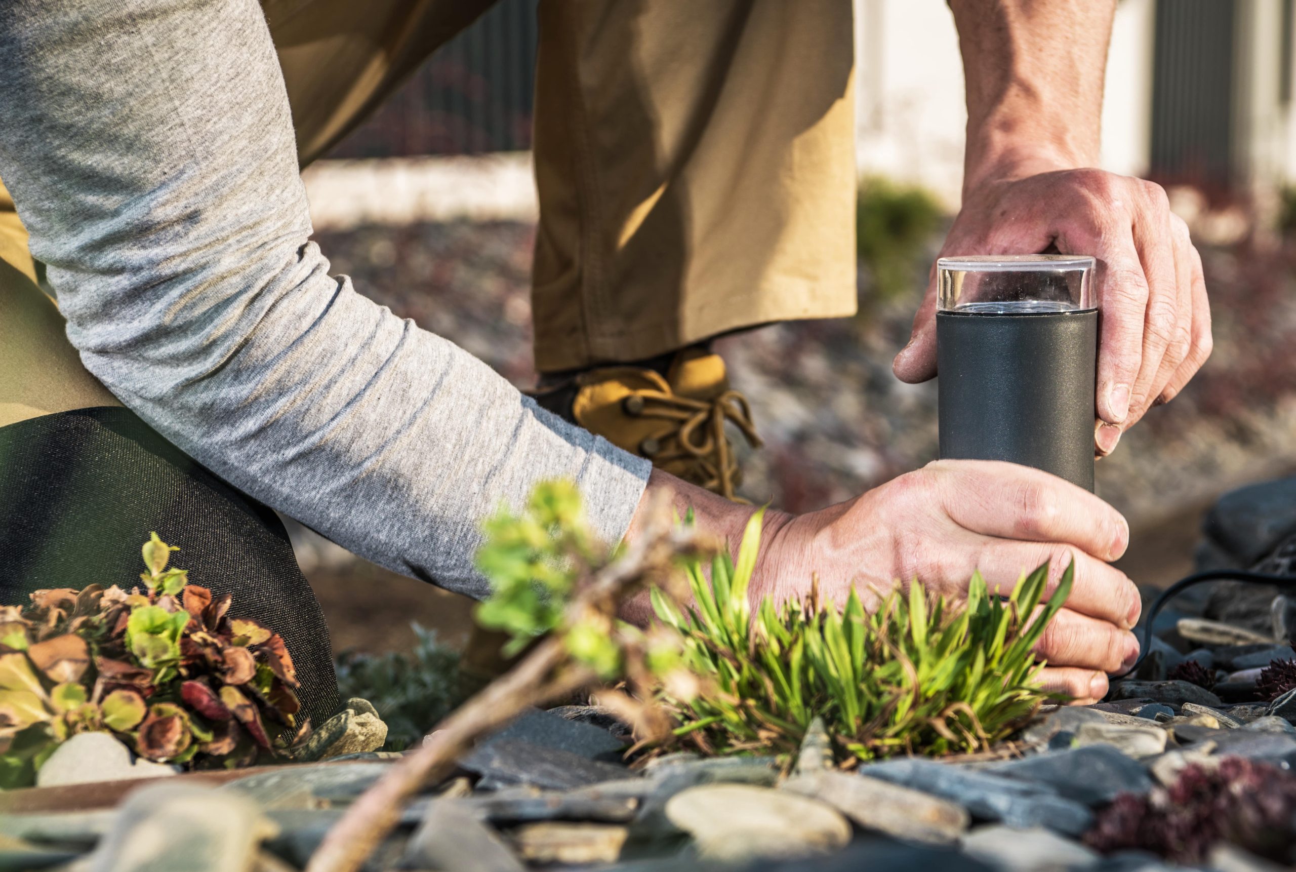 landscape lighting installation